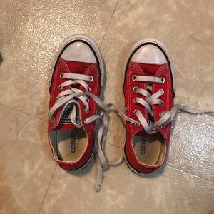 Red kid converse